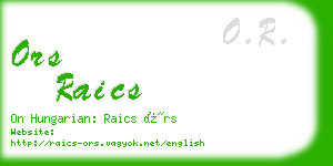 ors raics business card